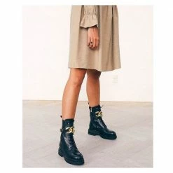 BUKELA Maddy Black Combat Boots SHOES