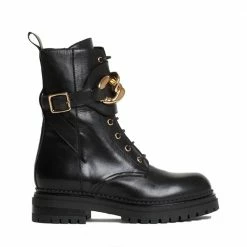 BUKELA Maddy Black Combat Boots SHOES