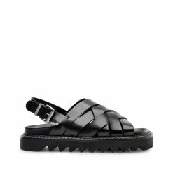 LÄST Maggie Black Leather Chunky Sandals NEW IN