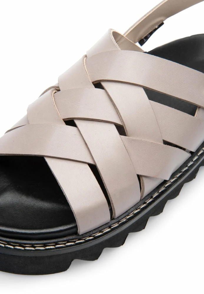 LÄST Maggie Taupe Leather Chunky Sandals NEW IN 6 LÄST Maggie Taupe Leather Chunky Sandals NEW IN