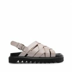 LÄST Maggie Taupe Leather Chunky Sandals NEW IN