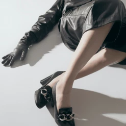 AKAADA Mai Black Leather Shoes