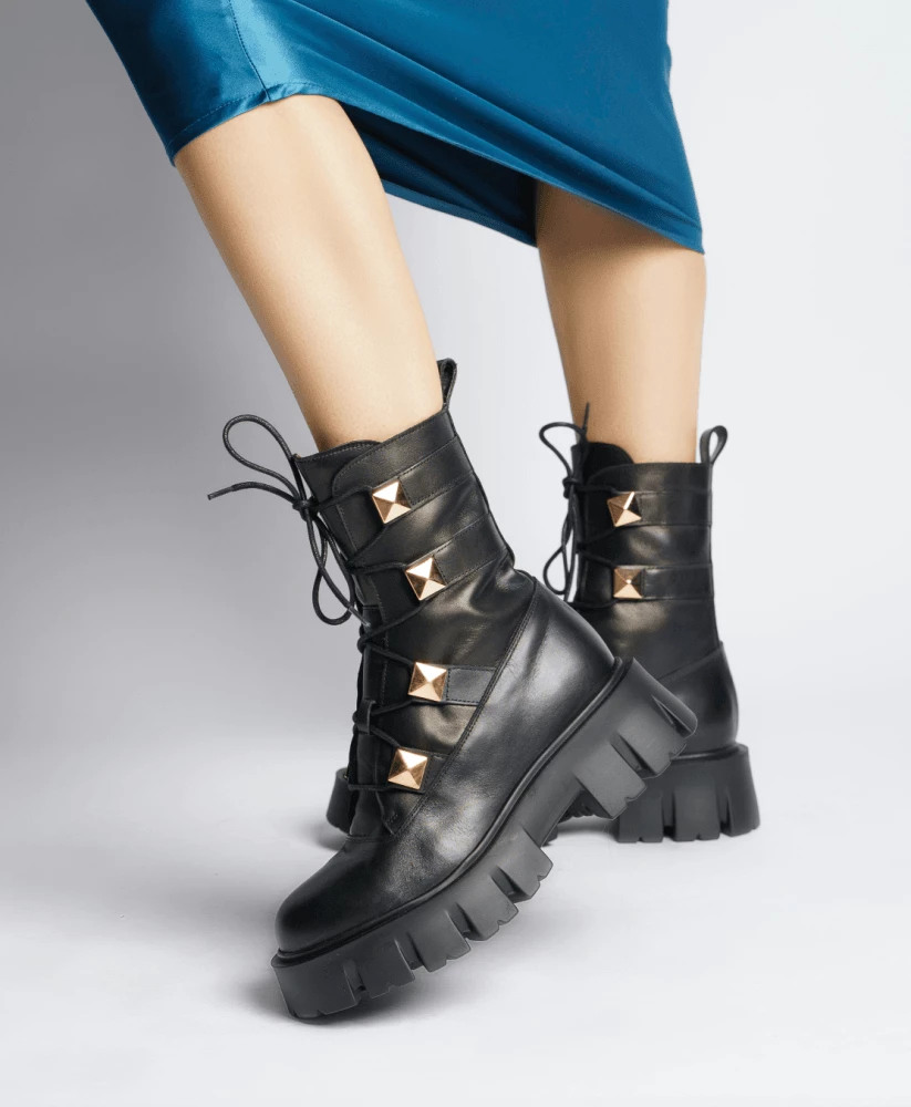 AKAADA SHOES Mako Pyramid Studs Combat Boots 4 AKAADA SHOES Mako Pyramid Studs Combat Boots