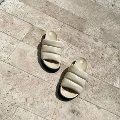 IVYLEE COPENHAGEN Marley Off White Leather Puffy Sandals