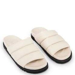 IVYLEE COPENHAGEN Marley Off White Leather Puffy Sandals