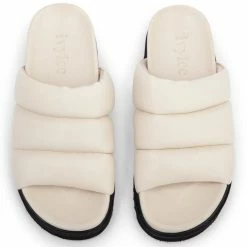 IVYLEE COPENHAGEN Marley Off White Leather Puffy Sandals