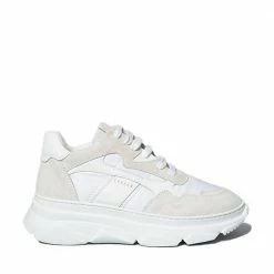 COPENHAGEN STUDIOS Material Mix White Chunky Sneakers