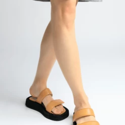 FABIO RUSCONI Mila Beige Leather Straps Sandals SHOES