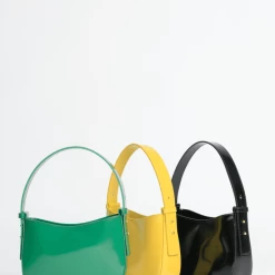 AKAADA Mio Green Semi Patent Leather Shoulder Bag NEW IN