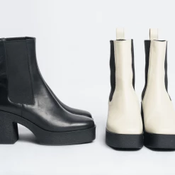 AKAADA SHOES Momo Black Leather Chelsea Boots