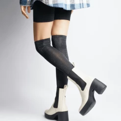 AKAADA Momo Off White Leather Chelsea Boots SHOES