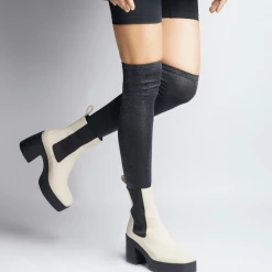 AKAADA Momo Off White Leather Chelsea Boots SHOES