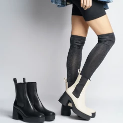 AKAADA Momo Off White Leather Chelsea Boots SHOES