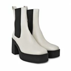 AKAADA Momo Off White Leather Chelsea Boots SHOES