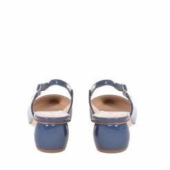 FABIO RUSCONI Naplak Leather Slingback Shoes In Navy