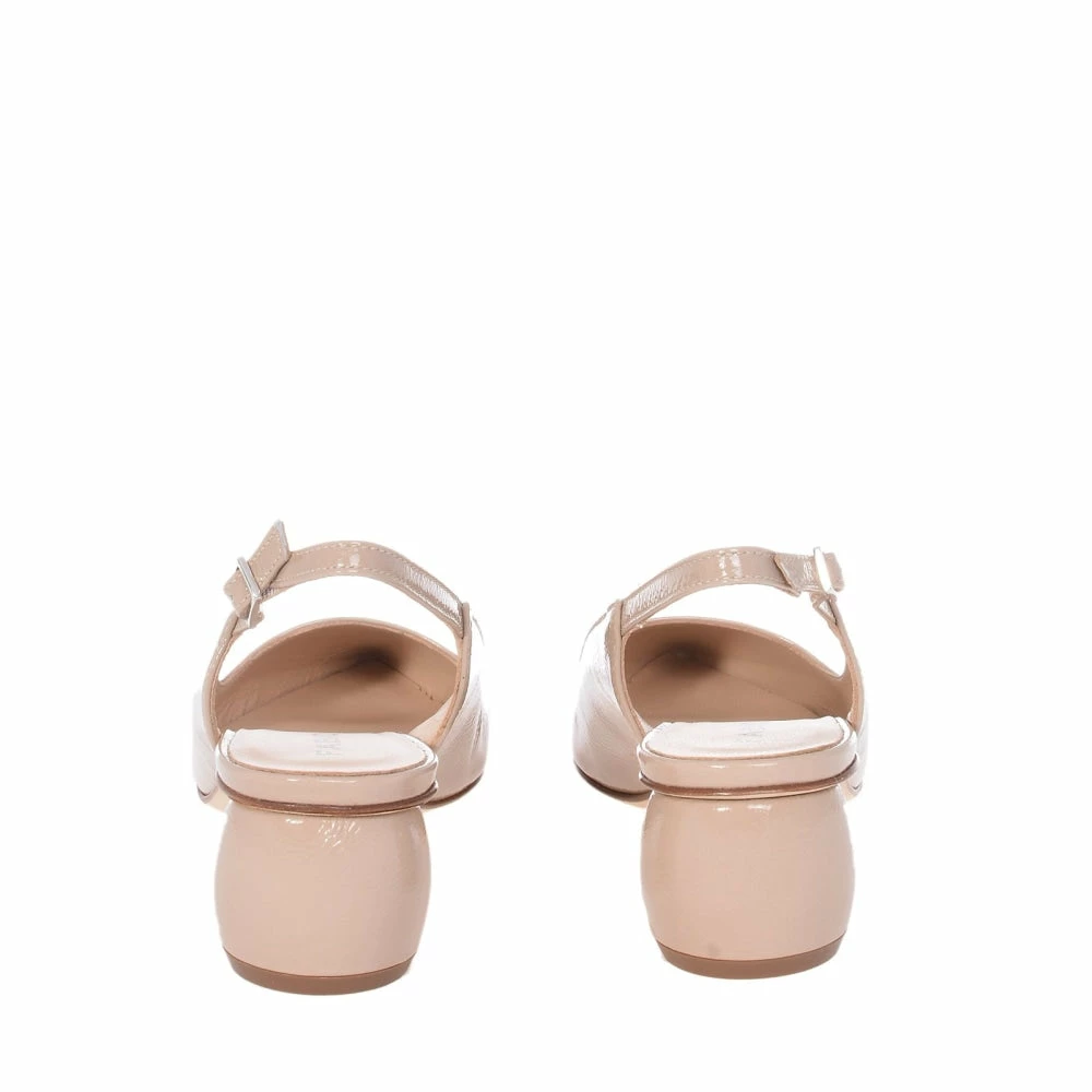 FABIO RUSCONI Naplak Leather Slingback Shoes In Nude 8 FABIO RUSCONI Naplak Leather Slingback Shoes In Nude