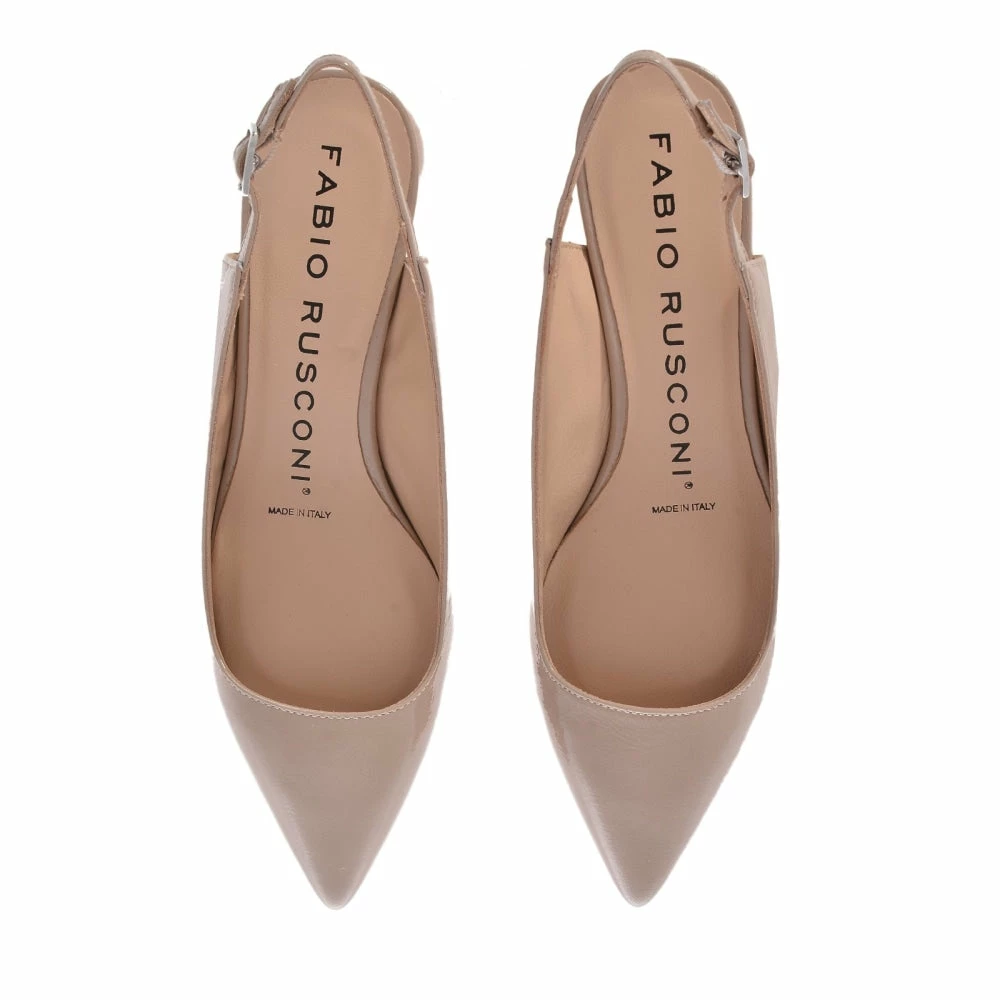 FABIO RUSCONI Naplak Leather Slingback Shoes In Nude 4 FABIO RUSCONI Naplak Leather Slingback Shoes In Nude