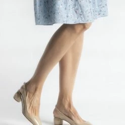 FABIO RUSCONI Naplak Leather Slingback Shoes In Nude