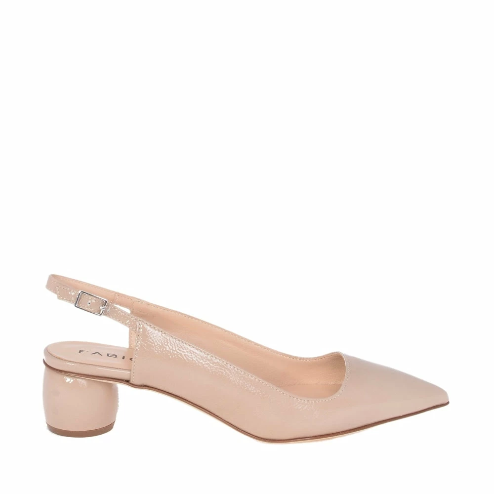 FABIO RUSCONI Naplak Leather Slingback Shoes In Nude 1 FABIO RUSCONI Naplak Leather Slingback Shoes In Nude