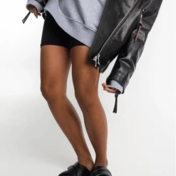 COPENHAGEN STUDIOS Nappa Black Chunky Slides Sandals