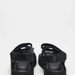 COPENHAGEN STUDIOS SHOES Nappa Black Velcro Straps Chunky Sandals
