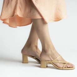 FABIO RUSCONI Nature Nude Leather Sandals