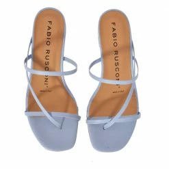 FABIO RUSCONI Nature Sky Blue Leather Sandals SHOES