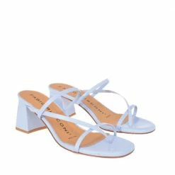 FABIO RUSCONI Nature Sky Blue Leather Sandals SHOES
