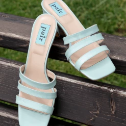 APAIR New Heels Mule Sandals In Aquamarine SHOES
