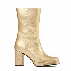 BRONX New Melanie Gold Ankle Boots