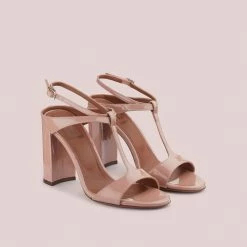 L'AUTRE CHOSE Open Toe Sandals In Pink Patent Leather SHOES