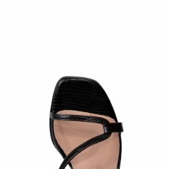 MADE 94 Perla Black Tejus Leather Sandals SHOES