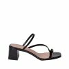 MADE 94 Perla Black Tejus Leather Sandals SHOES