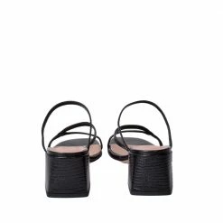 MADE 94 Perla Black Tejus Leather Sandals SHOES