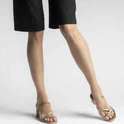 MADE 94 SHOES Perla Gold Metallic Leather Sandals