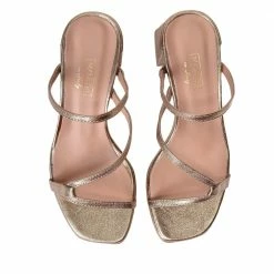 MADE 94 SHOES Perla Gold Metallic Leather Sandals