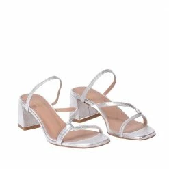 MADE 94 Perla Silver Metallic Leather Sandals