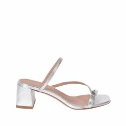 MADE 94 Perla Silver Metallic Leather Sandals