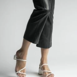 MADE 94 Perla White Tejus Leather Sandals