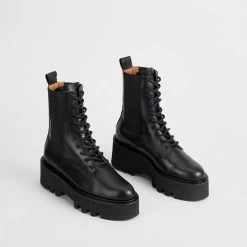 ATP ATELIER Pesaro Black Combat Boots SHOES
