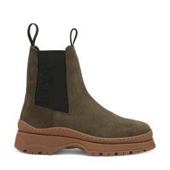 LÄST Powder Chelsea Suede Olive Boots SHOES