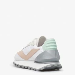 VOILE BLANCHE Qwark Spur Woman White Pink Chunky Sneakers SHOES