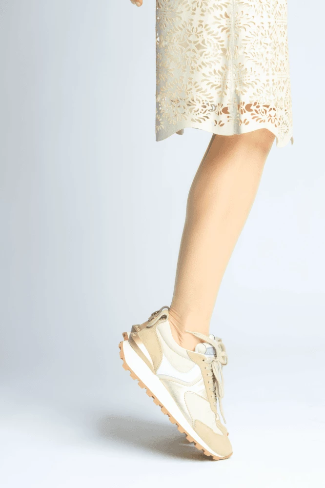 VOILE BLANCHE Qwark Woman Beige Platinum Chunky Sneakers 8 VOILE BLANCHE Qwark Woman Beige Platinum Chunky Sneakers