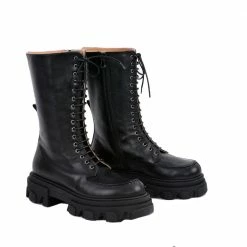 AKAADA SHOES Ren Black High Combat Boots