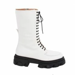 AKAADA SHOES Ren White High Combat Boots