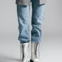 AKAADA SHOES Ren White High Combat Boots