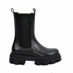 AKAADA Rin Black Elastic Combat Boots