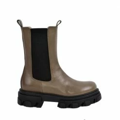 AKAADA Rin Khaki Elastic Combat Boots SHOES