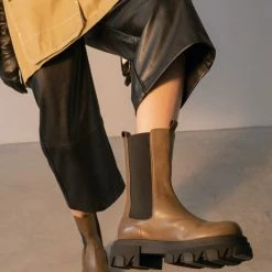 AKAADA Rin Khaki Elastic Combat Boots SHOES 13 AKAADA Rin Khaki Elastic Combat Boots SHOES