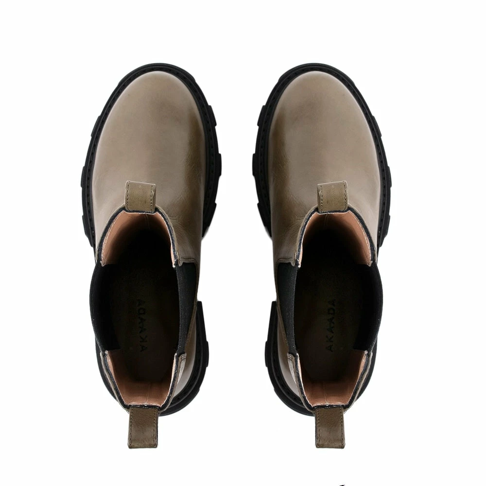 AKAADA Rin Khaki Elastic Combat Boots SHOES 7 AKAADA Rin Khaki Elastic Combat Boots SHOES